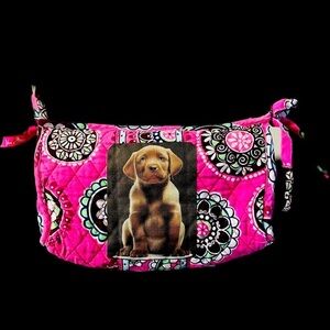 Vera Bradley Trapeze Cosmetic Bag with Puppy motif. trapeze